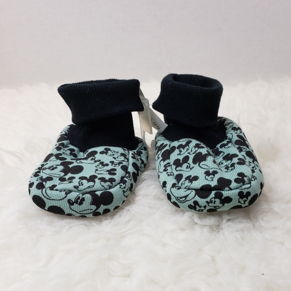 NWT H&M Mint Green Mickey MouseInfant Slippers - Picture 4 of 7